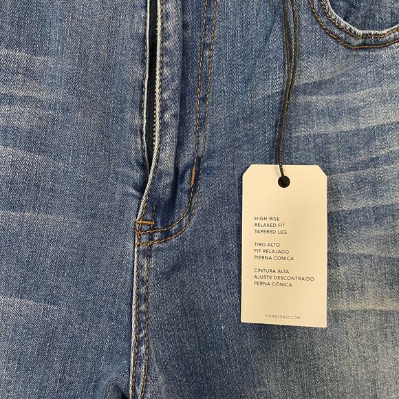 Forever 21 Women's High Rise Raw Hem Mom Jeans Size 31 NWT - Picture 5 of 8